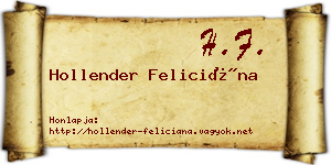 Hollender Feliciána névjegykártya
